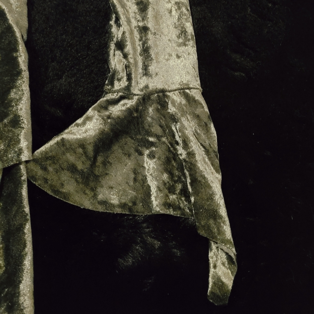 Current Mood Olive Green Velvet Fairy Dress - Picture 3 of 4